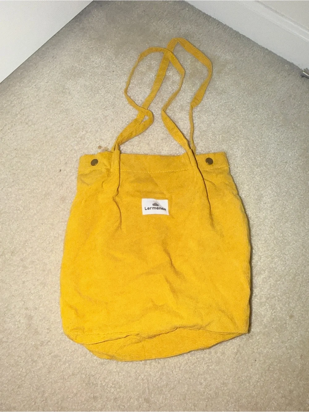 Amazon Essentials Yellow Canvas Shoulder Tote